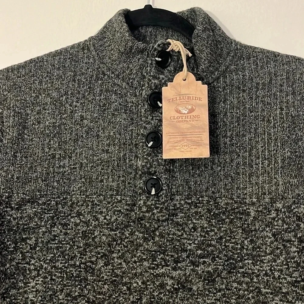 Telluride | New Pullover heather gray top sweater Men’s size S warm long sleeve